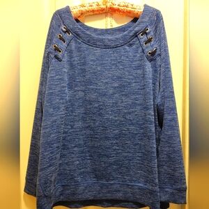 Long sleeve blue knit sweater size 2X